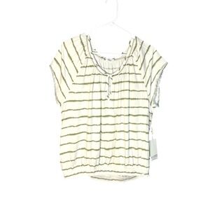 Carve Designs NWT Women's Olive Tie Dye Stripe Blouse Top XL Boho